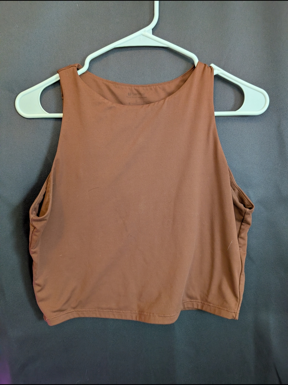 Brown Women's Sleeveless Crop Tank Top Contour Summer Soft Sleeveless